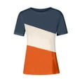 thumbnail image 3 of Pompotops Mode Femmes Été Col Rond Manches Courtes Imprimé Casual T-shirt Blouse, 3 of 4