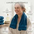 thumbnail image 4 of RIVERSIDE Hand Towel 6 Pack 16x28 Soft and Quick Dry Cotton Towels for Home Gym & Spa - Dark Blue, 4 of 8