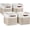 Khaki, variant on Fabric Cube Bins Set of 4 Storage Baskets with PU Handles for Home Closet Foldable Storage Bins (Blue, 10.5" x 10.5" x 11")