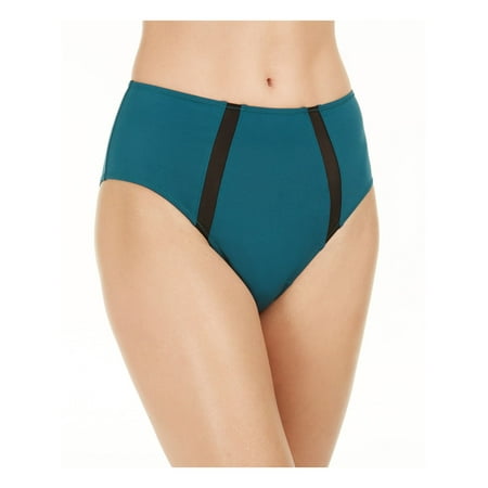 INC Women s High-Waist Mesh Inset Brief Panty Green Size Medium