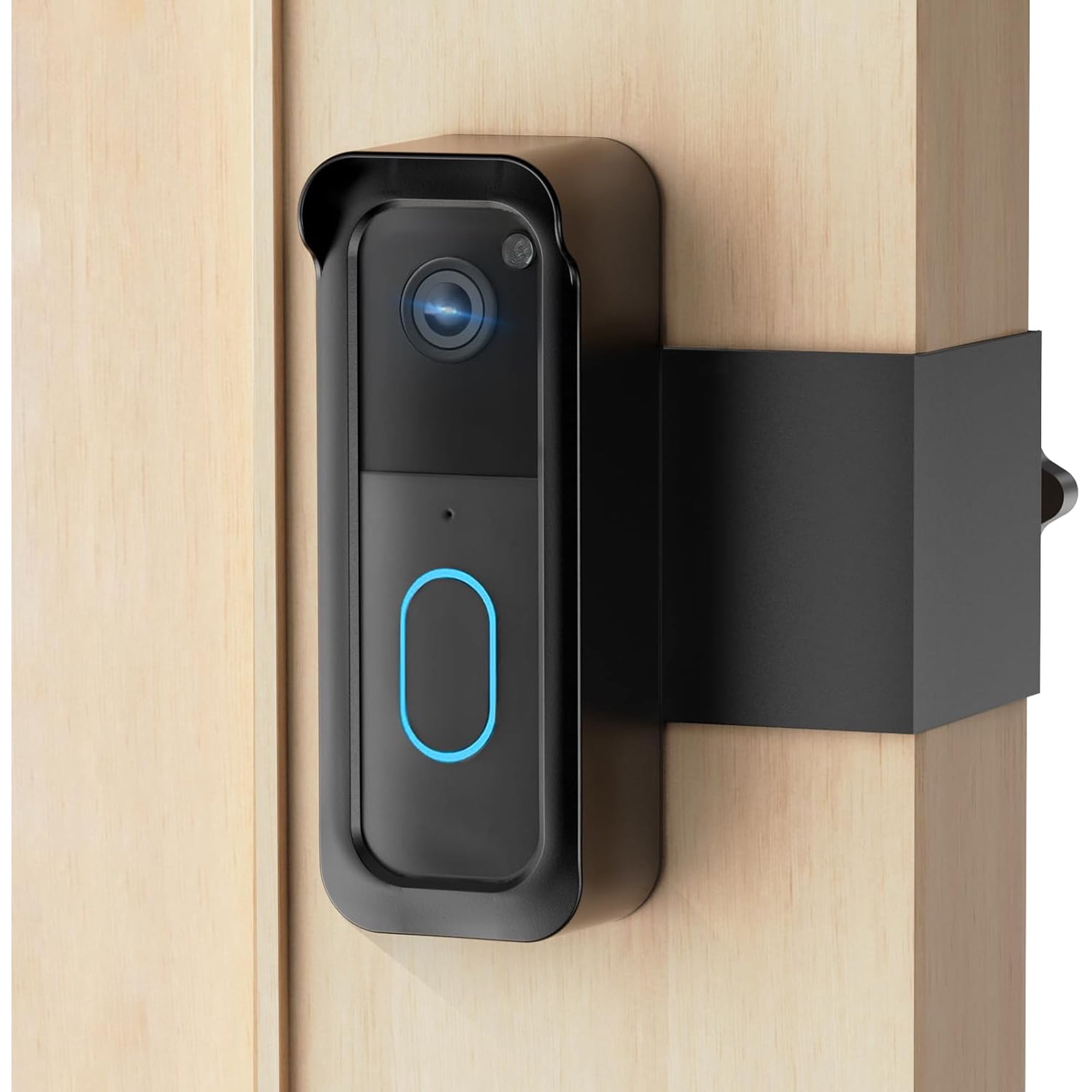 Sgokeen No Drill Doorbell Mount Holder Accessories with Rain Cover, Anti-Theft Doorbell Bracket Cover Compatible with Video Doorbell 1st & 2nd Gen, Waterproof Mounting Plate Bracket Wedge Kit
