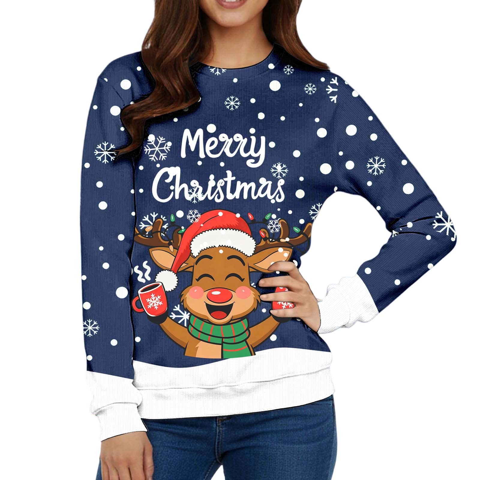 Christmas Sweater Men Sweaters Funny Sweatshirt Knit Plus Size Big and Tall Holiday Vacation Elf Adult Sweatshirts