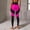 Leggings-A01Hot Pink, variant on Gamivast High Waist Leggings for Women Color Block Stretchy Tummy Control Compression Legging Slim Fit Casual Seamless Gym Workout Pants