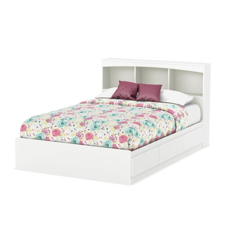 HomeStock French Fabulous Size Mates Bed - Includes Bed Drawers and Bookcase Headboard Set, 30.02"L x 15.85"W x 22.05"H, Perfect for Functional Bedrooms