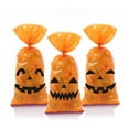 thumbnail image 5 of Horplkj 50 Pack Halloween Goodie Bags,Pumpkin Face Treat Bags,Plastic Halloween Candy Bags for Party Favor Snack Storage, 5 of 5