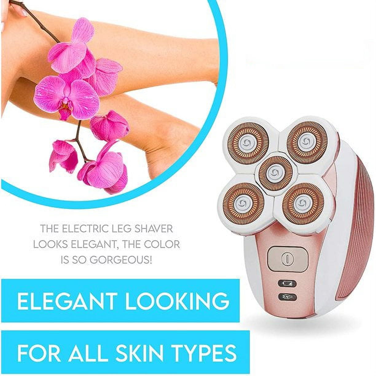 Electric Leg Shaver for Women - Rechargeable Painless Lady Razor for Leg Face Lips Body Underarms Armpit - Female Cordless Bikini Trimmer