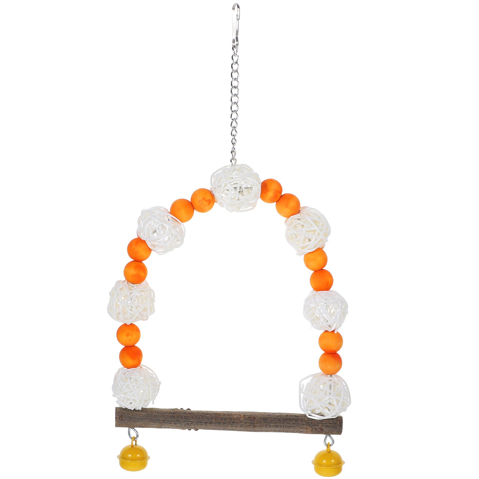 Pretyzoom Hanging Wooden Bird Swing for Cage with Parrot Perch and Chew Resistant Design