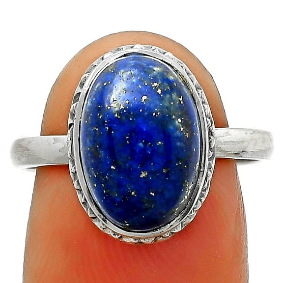 Natural Lapis - Afghanistan 925 Sterling Silver Ring s.8 Jewelry R-1191 SDR161892