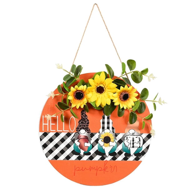 Naiovety Cartel de la puerta del Festival de la cosecha Hermoso colgante de la puerta del otoño adorno de la puerta de la temporada de otoño de Iluminación y accesorios Naiovety HA017182-00