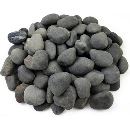 20 lbs Natural Unpolished Black Rocks Mexican Beach Pebbles, 2-3 Inch Decorative Black River Rocks for Outdoor Landscaping, Garden Paving, Plant Rocks, Fountain and Walkways