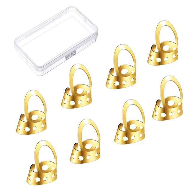 8pcs Open Design Adjustable Stainless Steel Fingerpicks Acoustic Guitar Banjo Finge Picks Stringed Musical Instrument Accessory