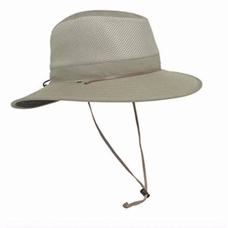 Leather Outback Hat - Outback Mens UV Protection Hat- Khaki One Size, UPF 50+ Sun Rating, Adjustable Sizing, Packable Design By Solar Escape