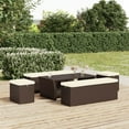 thumbnail image 5 of vidaXL Ottoman with Cushion Outdoor Patio Wicker Footstool Ottoman Poly Rattan, 5 of 25