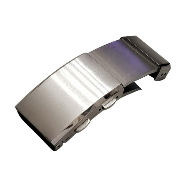 Correas de reloj con cierre plegable, hebilla plegable con deslizador, cierre desplegable, doble 18 mm