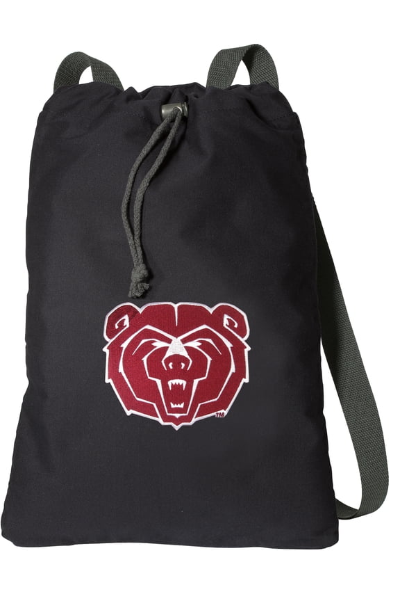 Canvas Missouri State Bears Backpack Natural Cotton Missouri State University Cinch Bag Lined and with Wide Straps