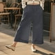 thumbnail image 3 of WILLBEST Pantalones Casuales de Mujer, de Cintura Alta, con Pierna Ancha y Corte Recortado, Ideales para Actividades al Aire Libre, Relajación y Comodidad Diaria. Extra Grande, 3 of 4