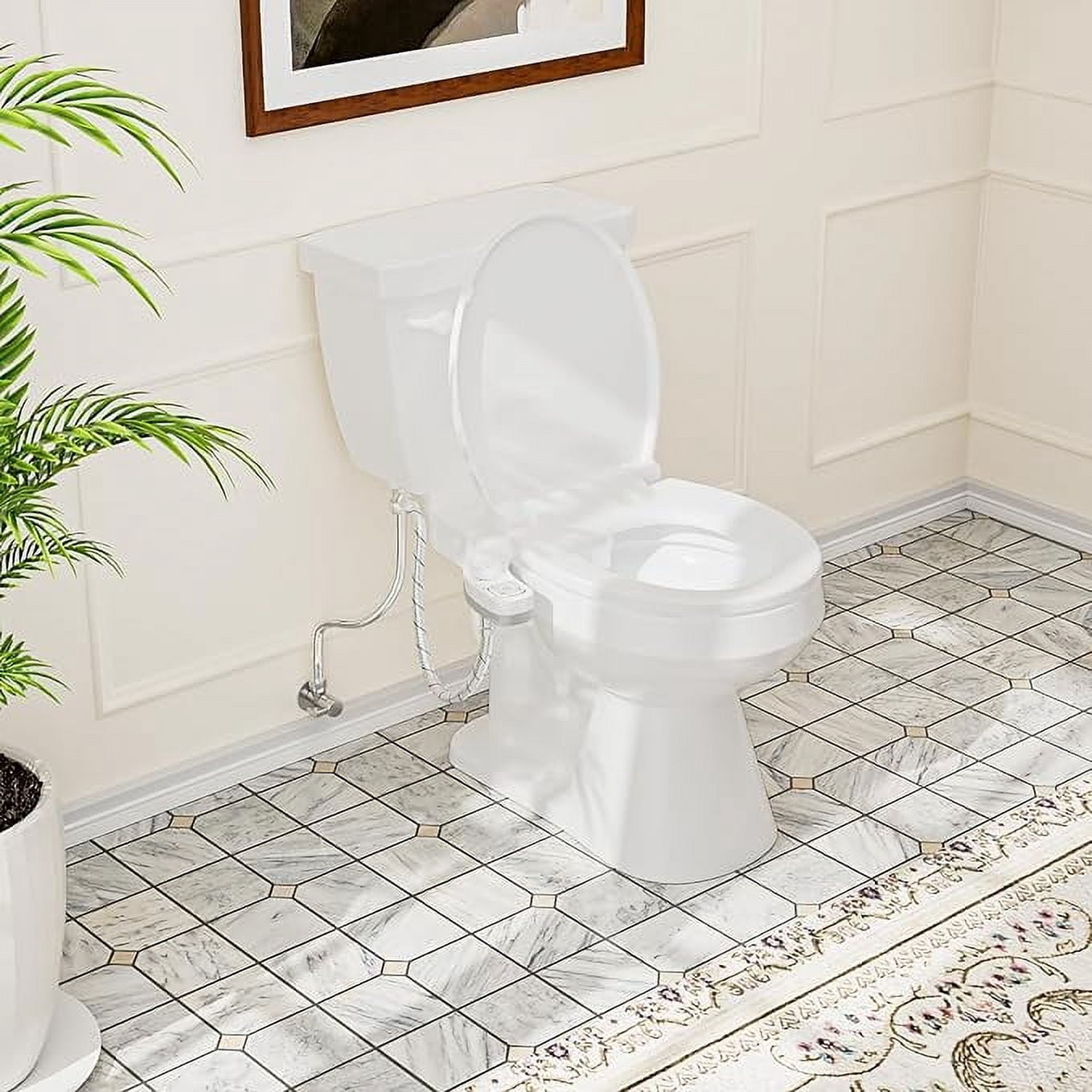 SAMODRA Non-Electric Bidet - Self Cleaning Dual Nozzle Bidet Attachment with Independent Adjustable Water Pressure (White)