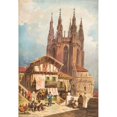 thumbnail image 2 of Friedrich Perlberg 18x24 Gold Ornate Framed and Double Matted Museum Art Print Titled - In Front of Burgos Cathedral, 2 of 4