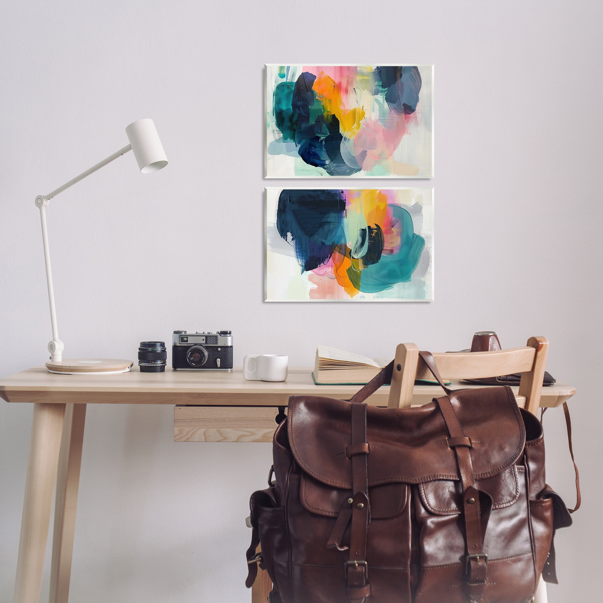 Stupell Industries Modern Restless Abstract Abstract Painting Unframed Art Print Wall Art, 19 x 13, Set of 2