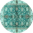 thumbnail image 1 of Ahgly Company Indoor Round Oriental Light Blue Modern Area Rugs, 8' Round, 1 of 4