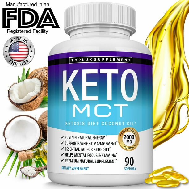Keto MCT Diet Pills 2000 MG (90 CAPSULES) Weight Loss Fat Burner