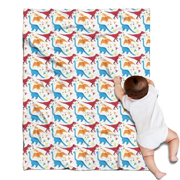 Colorful Dinosaurs Pattern Blanket,Comfortable Soft Lamb Wool Throw Blanket,All Season,Warm Lightweight Blankets for Sofa Bed Couch Living Room Chair,30"x40"