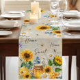 thumbnail image 3 of Table Runners 70 Inches Long Dress Scarves, Yellow Sunflowers Farmhouse Coffee/Dining/Kitchen Table Decor, Holiday Table Runner, Elegant Pastoral Floral Daisy Bees 13x70 Inch, 3 of 9