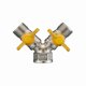 thumbnail image 1 of Brass Pipe Fitting with Gas Diverter, Double Outlet - 2 Ways., 1 of 4
