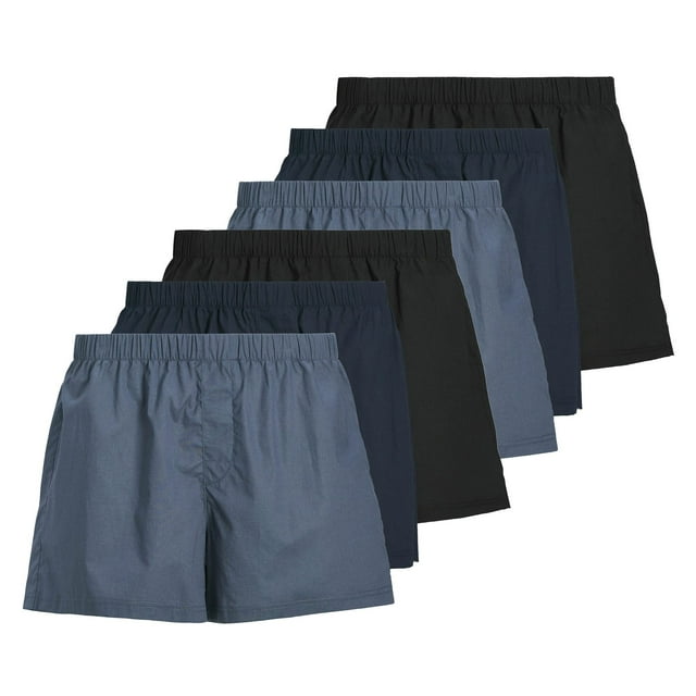 JACK&JONES boxers tejidos para hombre, pack de 6 - JACMILANO WOVEN BOXERS 6 PACK , algodón Azul oscuro XL (X-Large)