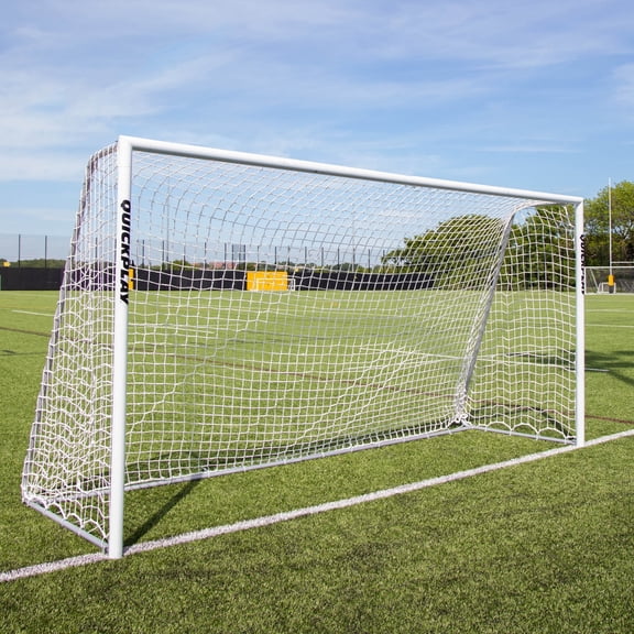 Quickplay PRO ALU Match Soccer Goal - Football Goal with Knotted Mesh Net & Aluminum Frame - 12 x 6'
