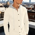 thumbnail image 5 of QSXADF Men's Shirt Jacket Casual Hooded Long Sleeve Button Down Pocketed Relaxed Coat, 5 of 6