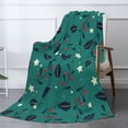 thumbnail image 3 of XMXT Throw Blanket, Hollyhock Fruit Leaf Design Flannel Blanket for Bed Sofa, 50 x 70 inches, 3 of 9