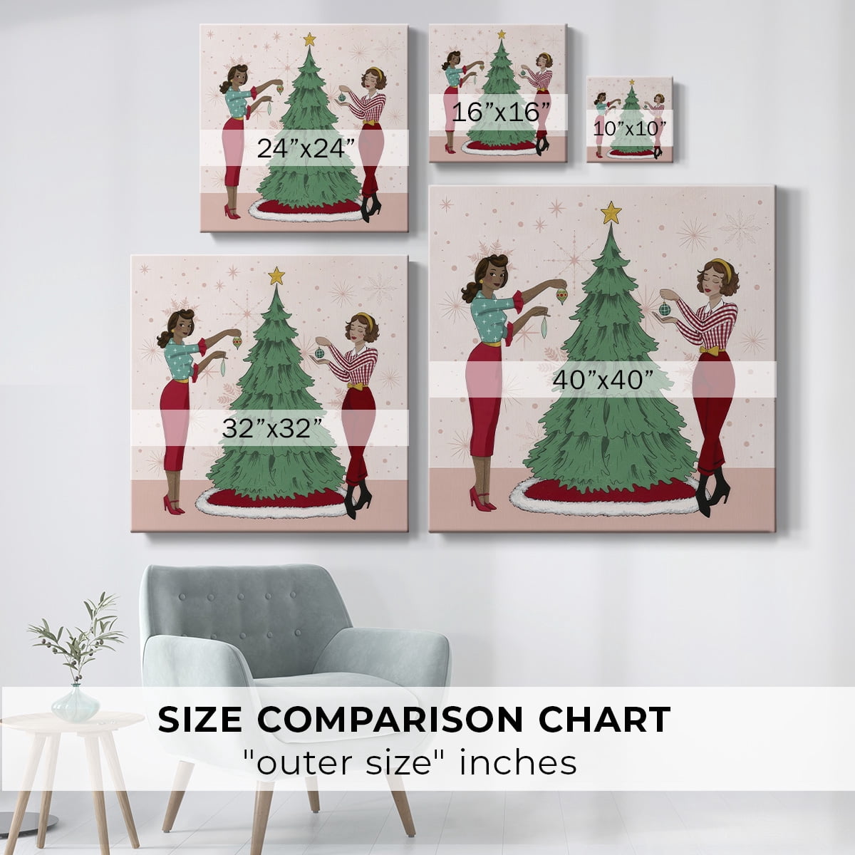 Holly Jolly Holiday I- Gallery Wrapped Canvas