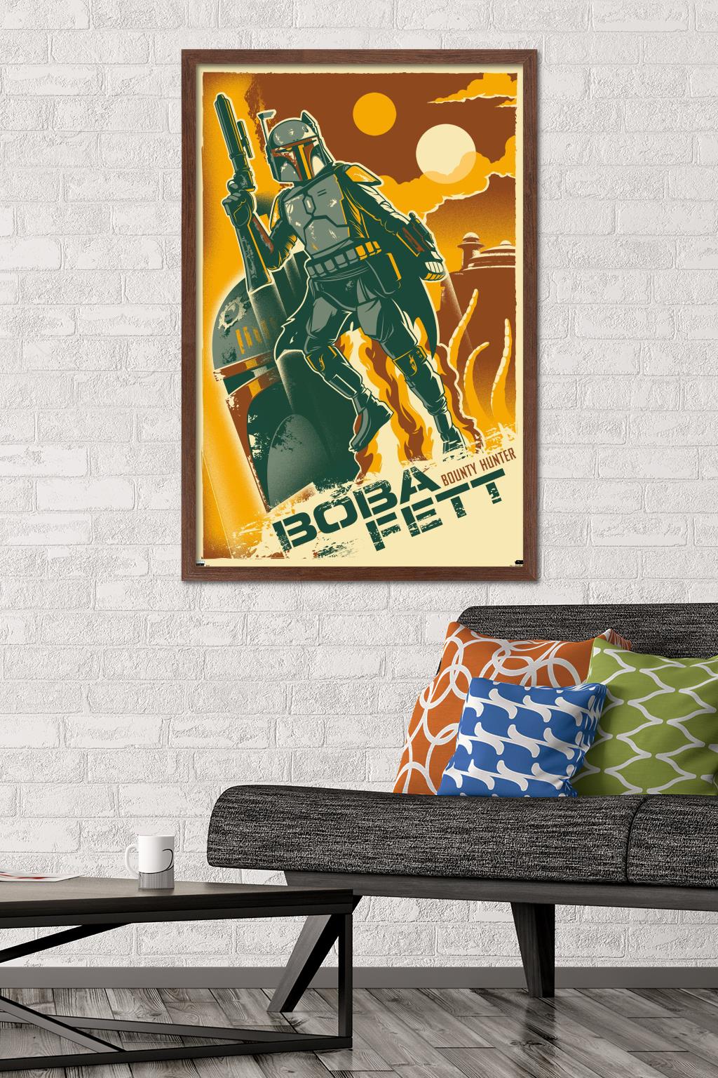 Star Wars: Saga - Boba Fett - Two Suns Wall Poster, 22.375" x 34", Framed