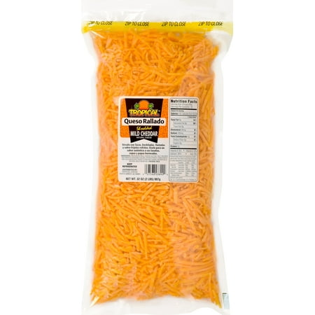 Tropical Shredded Mild Cheddar Cheese, 32 oz, Natural, Resealable bag