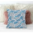 thumbnail image 3 of Paisley on Abstract Faux Suede Throw Fabric Pillow in Red Blue 20x20, 3 of 4