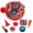 Ladybug, variant on Miraculous Ladybug Kids Makeup Set - 10 Piece Bag with Nail Polish, Hair Chalk, Stickers & More - Safe, Non-Toxic Pretend Play Cosmetics - Marinette Themed Makeup Kit for Children