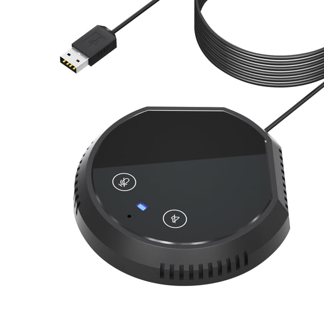 Desktop USB Conferencia USB Conferencia Micrófono Micrófono 360 Condensador omnidireccional Plug & Play PC Computer Mic Mic Mic Soport