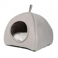 thumbnail image 3 of Portable Cat House, Pet Bed Kennel, Nest, Warm Cushion, Washable, Plush for Puppy Winter Indoor grey, 3 of 10