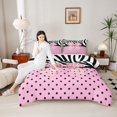 thumbnail image 4 of Homewish Polka Dots Bowknot Bedding Comforter Set 2pcs for Kids Teens Boys Girls,Animal Zebra Print Twin Comforter Sets Microfiber,Dreamy Princess Breathable Bedding Set,Microfiber Bedroom Decor, 4 of 8