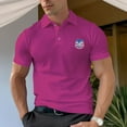 thumbnail image 6 of Independence Day Eagle Pattern Men's Pure Cotton Polo T-Shirt, 6 of 16