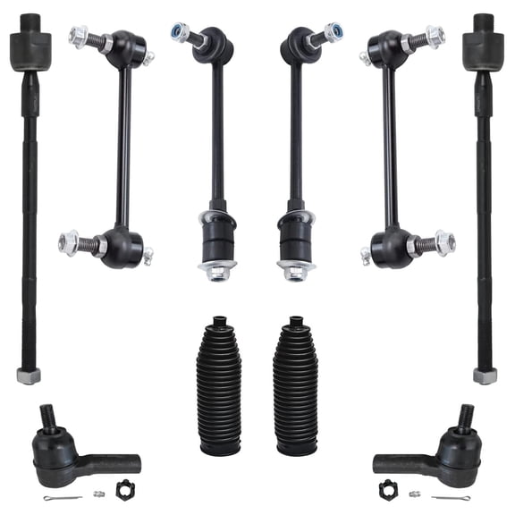 Detroit Axle - 10pc Front Rear Sway Bars Tie Rods & Boots Replacement for Nissan Pathfinder Infiniti QX4