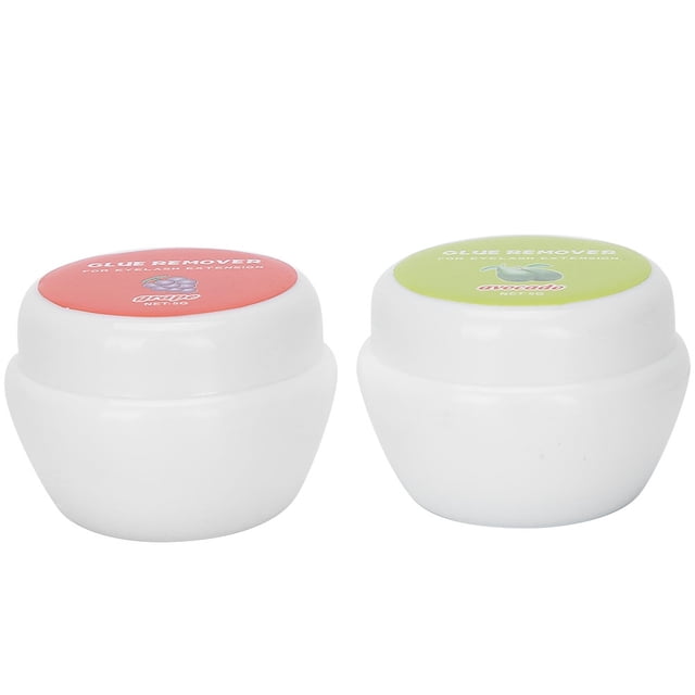Removedor de pegamento para pestañas de 10g, sin estimulación, pegamento para extensión de pestañas, removedor adhesivo (5g de aguacate + 5g de sabor a uva morada)
