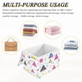 thumbnail image 6 of Yayeee Collapsible Cube Storage Bin with Lid Fabric Closet Decorative Basket with Handles, Pink Simple Shapes, 6 of 7