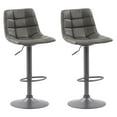 thumbnail image 1 of CorLiving Palmer Square Tufted Curved Adjustable Height Indoor Barstools, Grey (Set of 2), 1 of 9