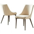 thumbnail image 2 of Best Master Furniture  Mid Century Modern Dining Side Chairs (Set of 2) Beige (Wooden Legs) Linen, 2 of 2