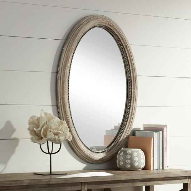 Noble Park Zahra Wooden 23 1 2 X 34 Oval Wall Mirror Walmart Com Walmart Com