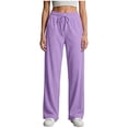 thumbnail image 5 of Horkkom Sweatpants Women Elastic Waist Drawstring Straight Leg Pants Casual Comfy Loose Sweat Pants with Pockets XL, 5 of 7