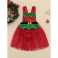 thumbnail image 2 of Qiylii Baby Girls Christmas Dress Sequin Mesh Yarn Hem Bandage Suspender Romper, 2 of 9