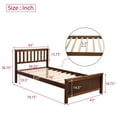 thumbnail image 5 of Gzxs Wood Platform Bed with Headboard and Footboard, Twin Size, Walnut, 5 of 9